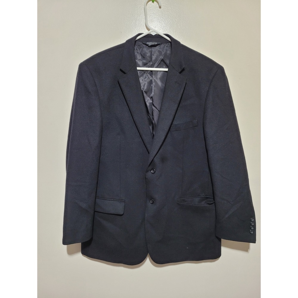 Pronto Uomo Couture‎ Blazer Mens 46 Long Black  Wool Silk Cashmere